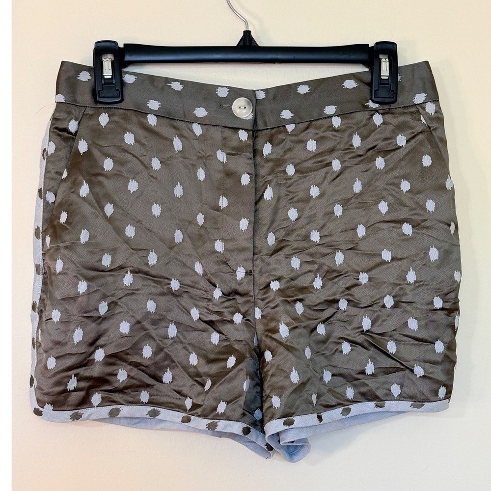 Rag & Bone New York Olive Green Polka Dot Ribbon Trim Shorts Size 4